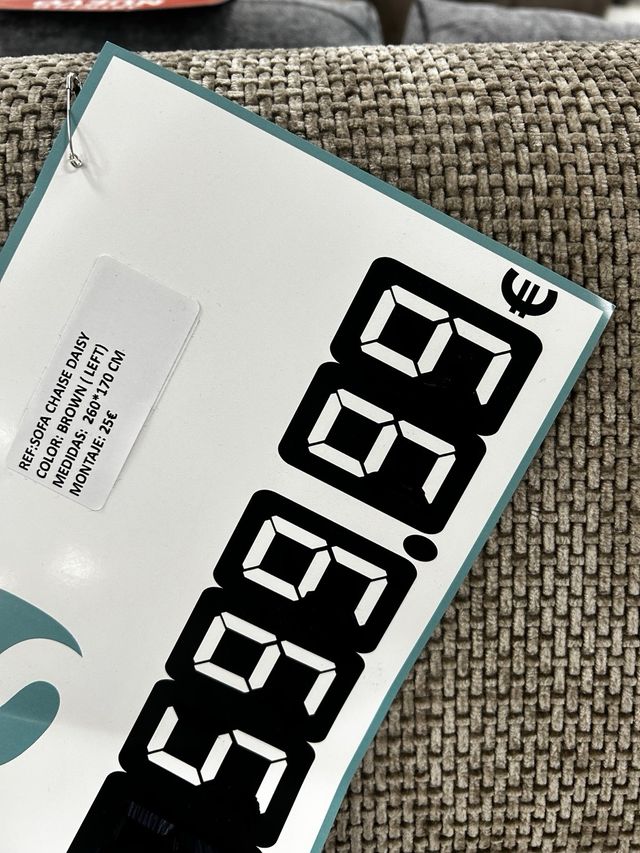 Sofá chaise longue marrón claro