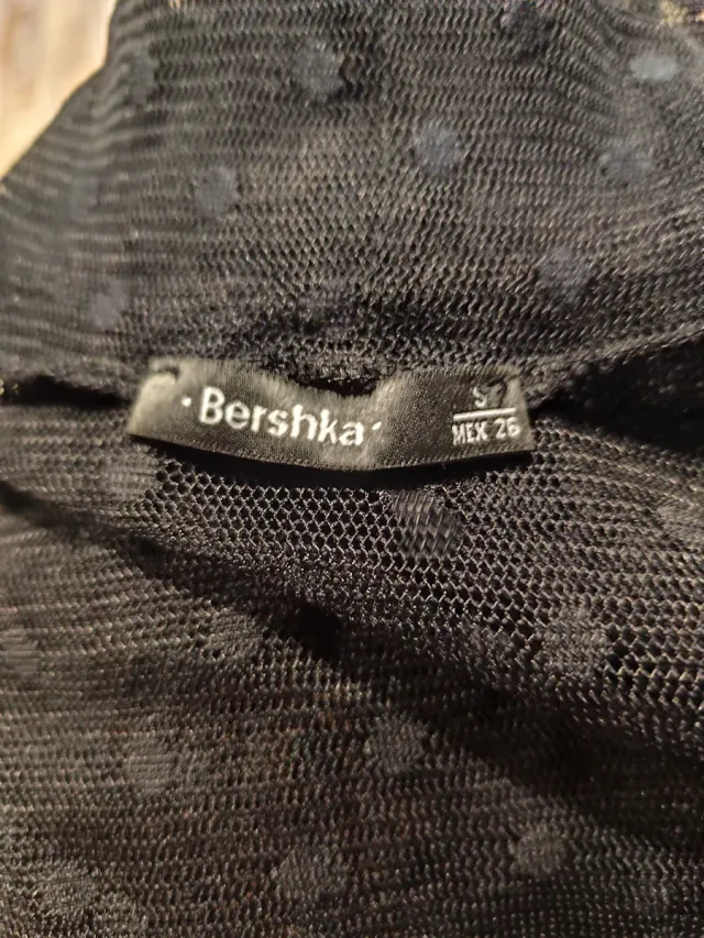 Camisa transparente de lunares negra