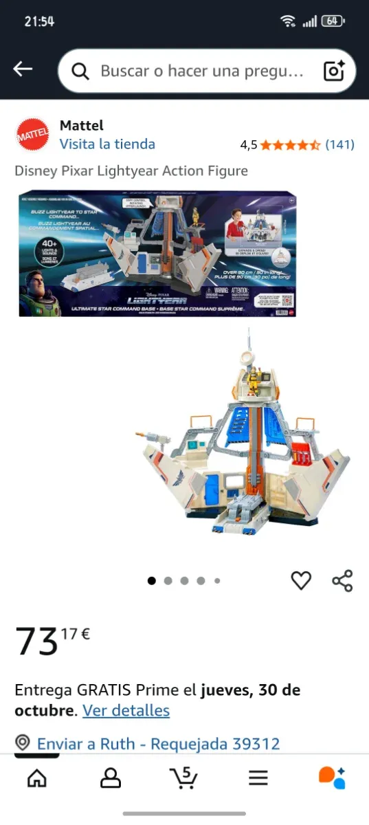 Nave juguete Buzz Lightyear Disney Pixar