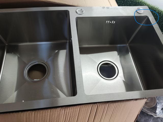 HaTur Fregadero de Cocina de Acero Inoxidabl Negro