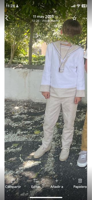 Traje de Comunión Niño Beige y Blanco