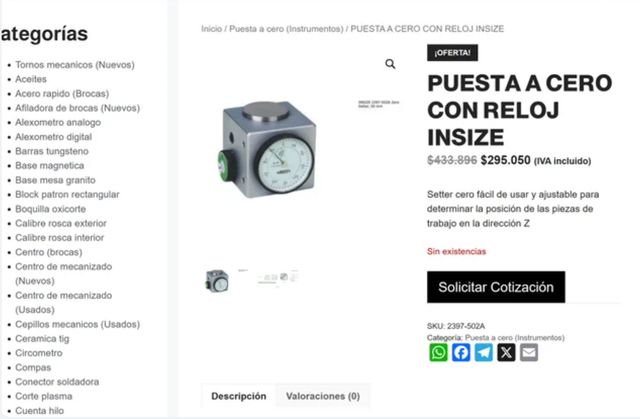 INSIZE 2397-25A CALIBRADOR DE PUESTA A CERO