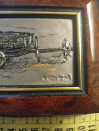 Cajita madera y plata decorada