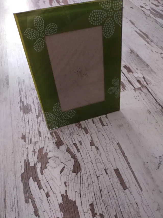 Marco de fotos verde de cristal