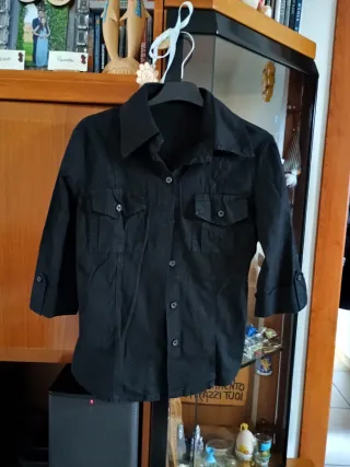 Camicia nera manica 3/4