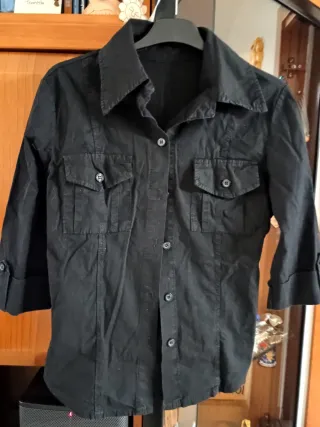 Camicia nera manica 3/4