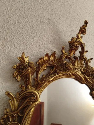 Espejo antiguo bronce ornamentado