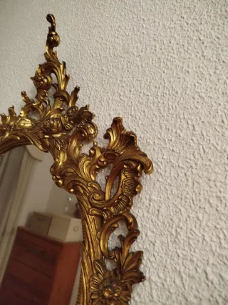 Espejo antiguo bronce ornamentado