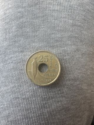 Moneda 25 Pesetas Melilla 1497-1997