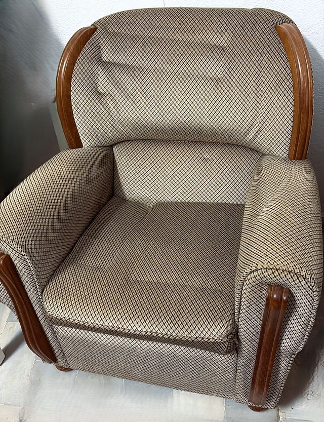 Pack 2 Sillones Retro Tela y Madera