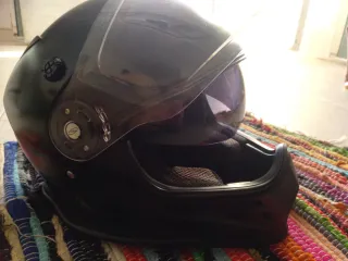 Casco Moto Integral Negro Protect Wear talla S