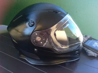 Casco Moto Integral Negro Protect Wear talla S