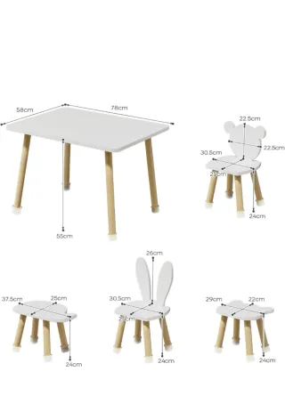 Conjunto mesa y sillas infantiles