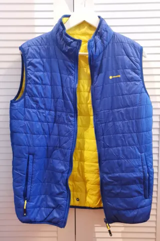 Chaleco Mountain Pro reversible azul y amarillo