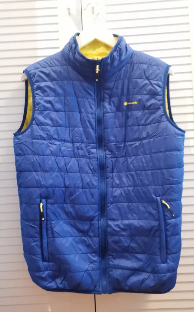 Chaleco Mountain Pro reversible azul y amarillo