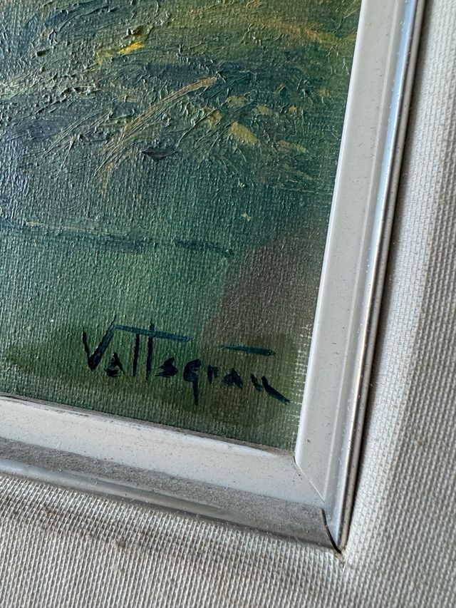 Pintura al óleo paisaje río