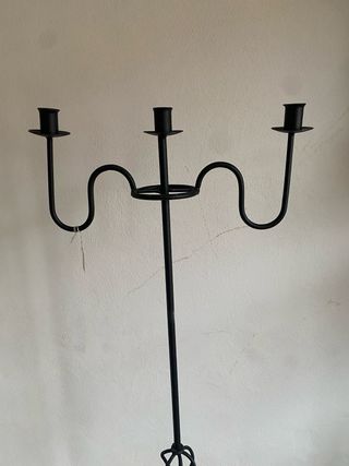 Porta candele in ferro nero