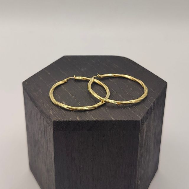 Pendientes Aro Texturizados Oro 18k 