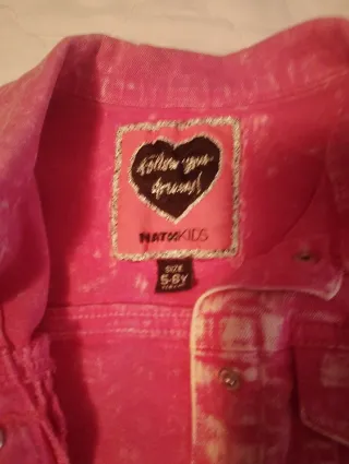 Chaqueta vaquera niña rosa talla 5-6
