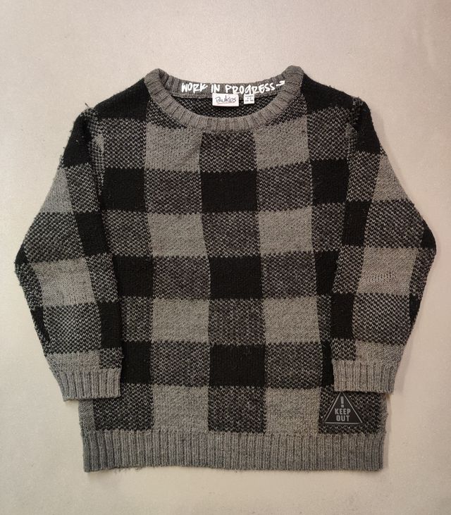 Maglione bambino a quadri, marca Blukids.
