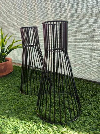 2 Lámparas de Metal Negras Ikea