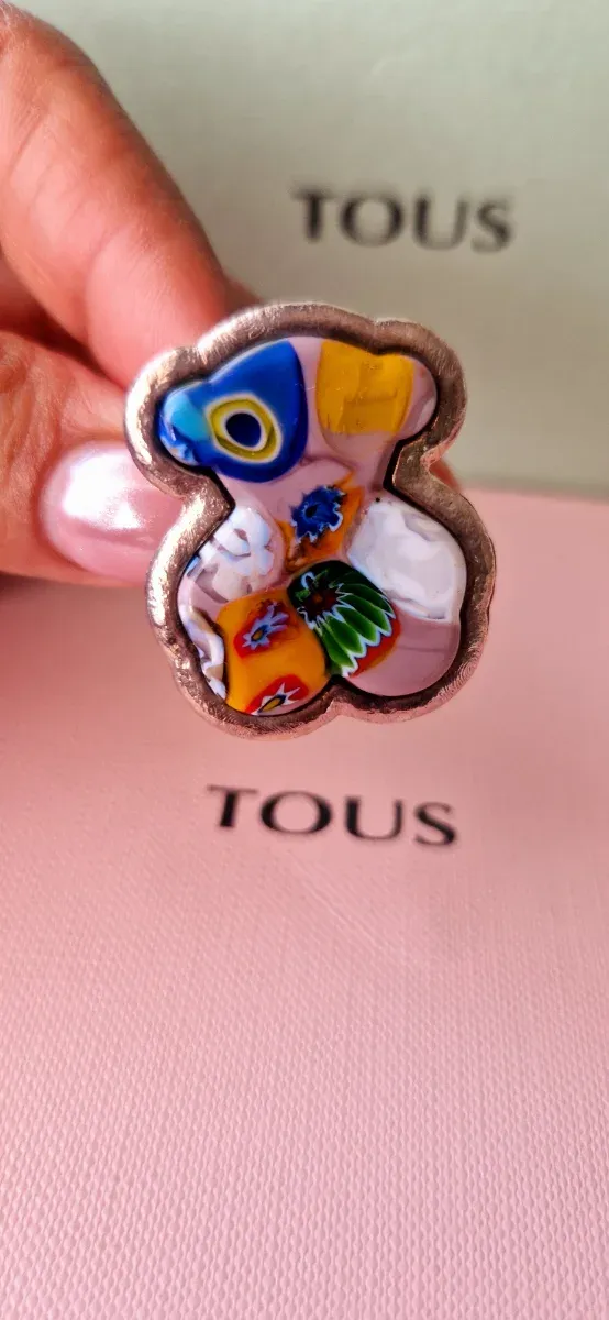 Anillo Tous Oso Murano Plata