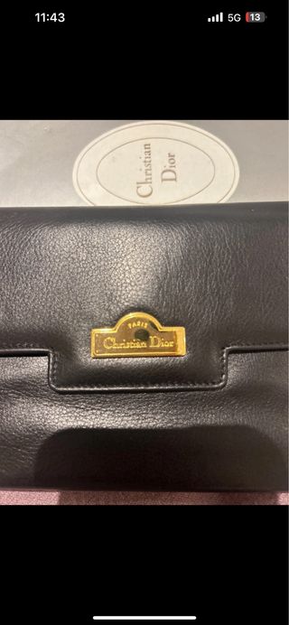 Cartera Piel Negra Christian Dior