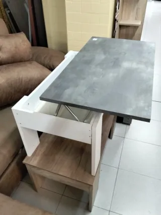 Mesa de centro piedra y madera