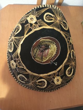 Sombrero Mariachi Negro y Dorado
