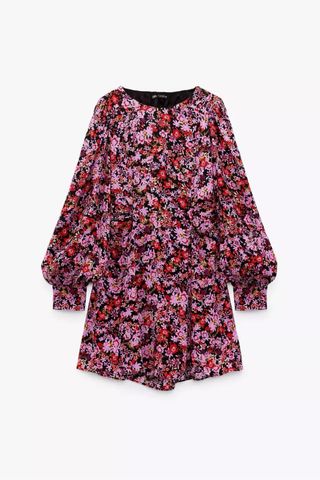 Vestido Zara floral manga larga