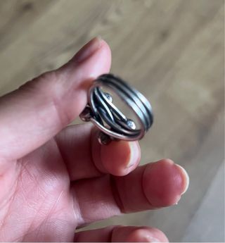 Anillo plata con bolitas