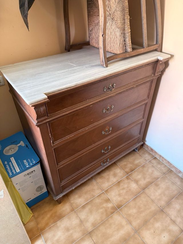 Mueble vintage madera y mármol