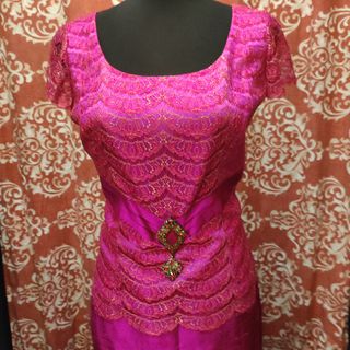 Traje Madrina Intercostura T44 Morado