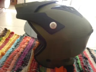 Casco Moto Jet Verde Militar talla S