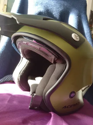 Casco Moto Jet Verde Militar talla S