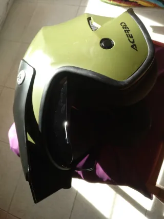 Casco Moto Jet Verde Militar talla S