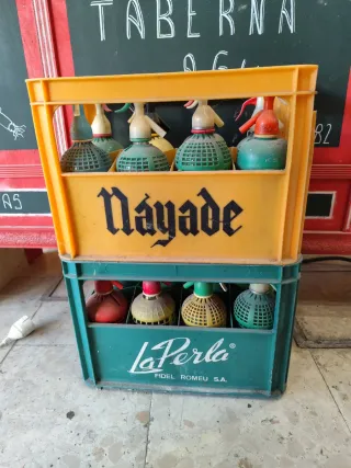 Botellas sifón antiguas Náyade y La Pela