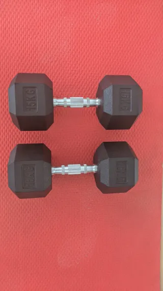 Mancuernas hexagonales 15kg (par)