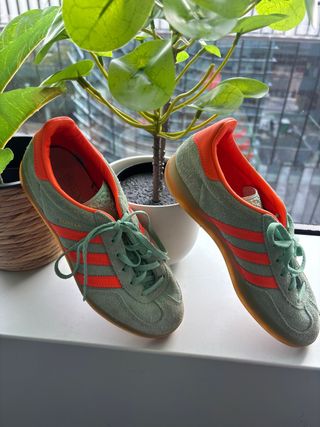 Adidas Gazelle T38 Verde Menta y Naranja