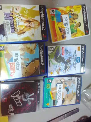 Lote 4 Videojuegos PS2 Singstar, Hannah Montana, L