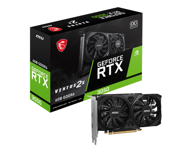 Tarjeta Gráfica MSI RTX 3050 Ventus 2X OC 6GB