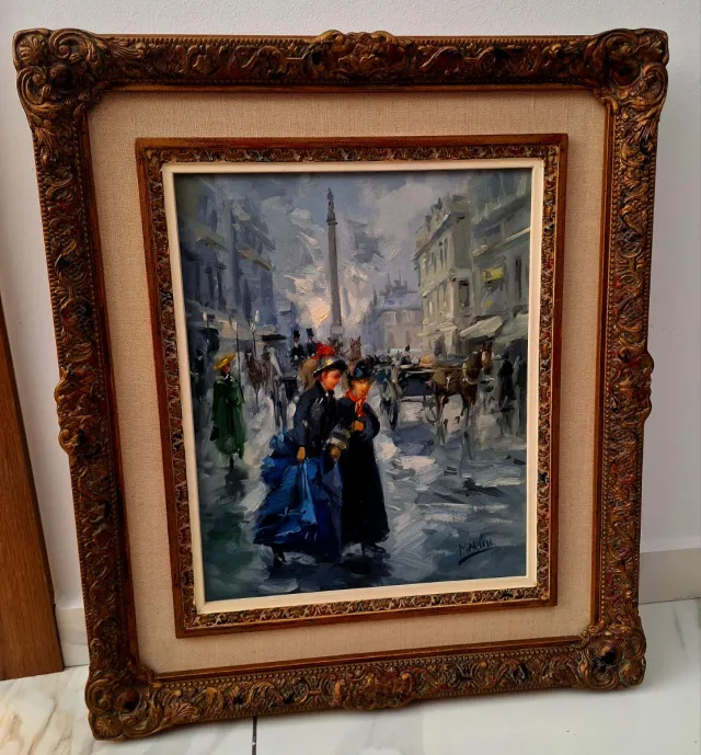 Cuadros  Barcelona 1900 Marco Madera