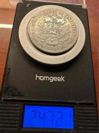 Moneta Venezuela 5 Bolivares 1935 Argento 900