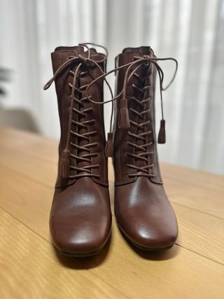 Botines cordones talla 40 mint&berry marrones