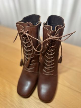 Botines cordones talla 40 mint&berry marrones