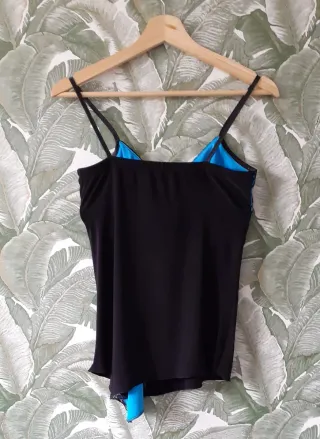 Top fiesta azul y negro
