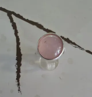 Anello Argento 925 e quarzo Rosa