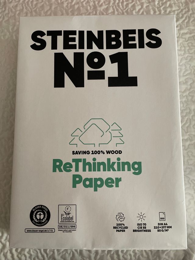 Papel STEINBEIS N°1 Reciclado DIN A4