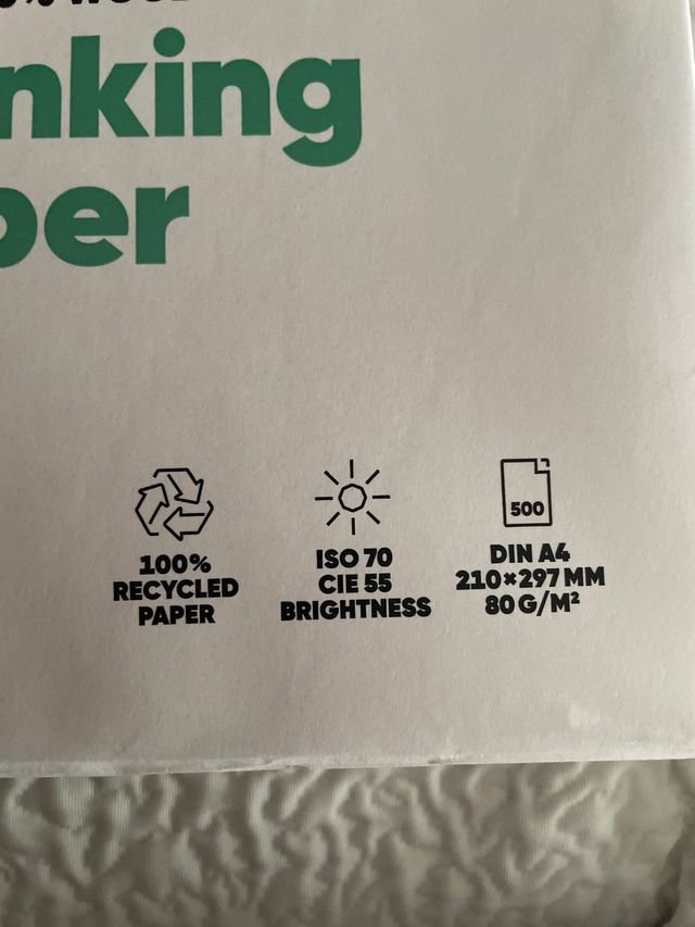 Papel STEINBEIS N°1 Reciclado DIN A4