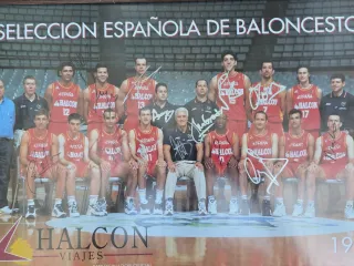 Poster Selección Española Baloncesto Firmado 1997